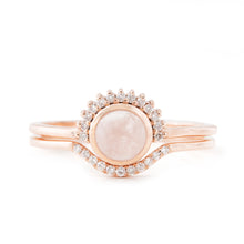Load image into Gallery viewer, Shannon&#39;s Rose Quartz Diamond Engagement Ring