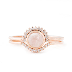 Shannon's Rose Quartz Diamond Engagement Ring
